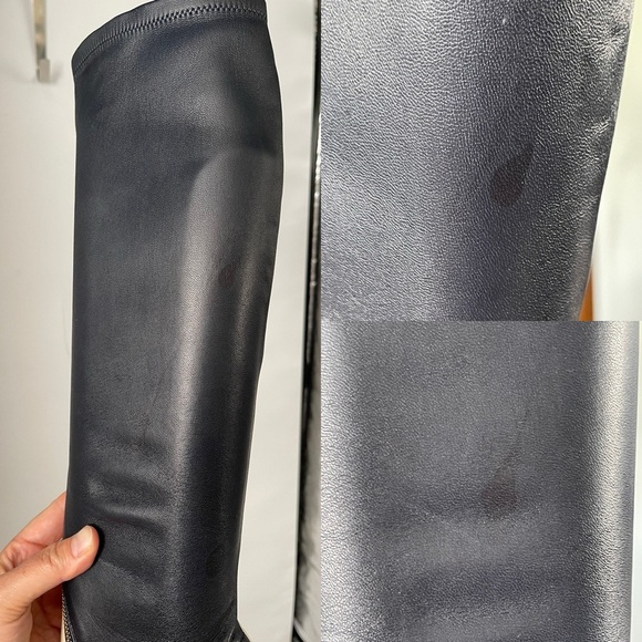 Gucci Navy Blue Ivory Bicolor Agon Knee High Asymmetric Zip Platform Boot EU 39 - Picture 6 of 15